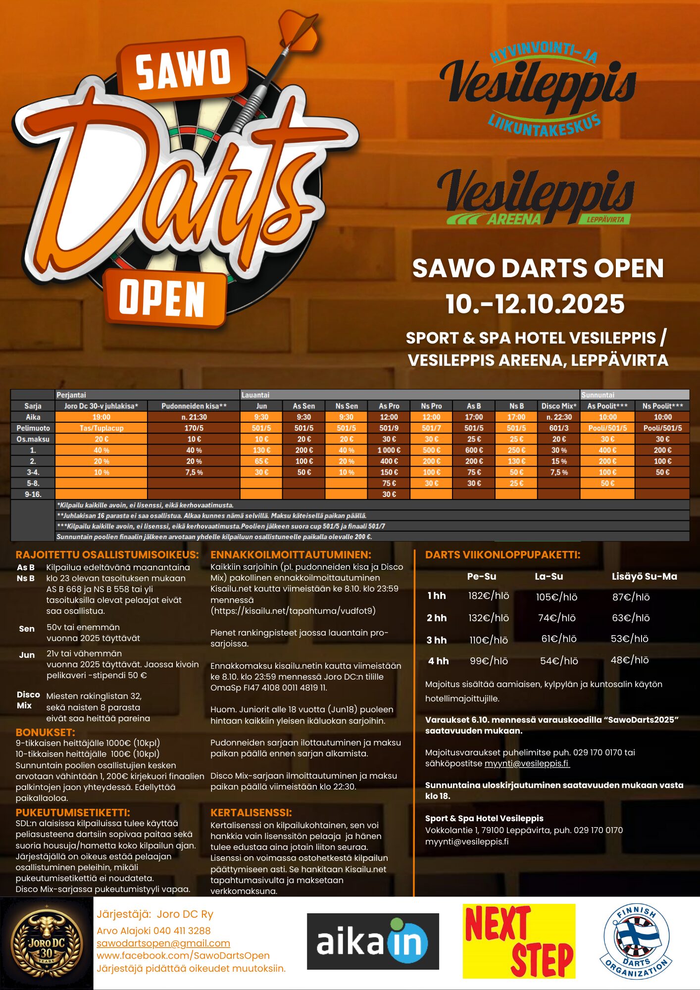 Valmis XIV SAWO DARTS OPEN